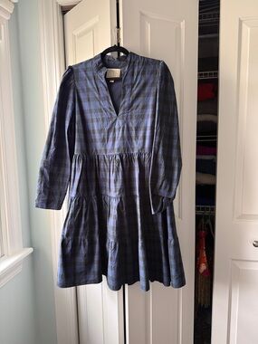 Sail to Sable Navy and Black Plaid Shirt Dress